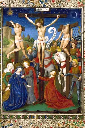 Pintura medieval Crucifixión